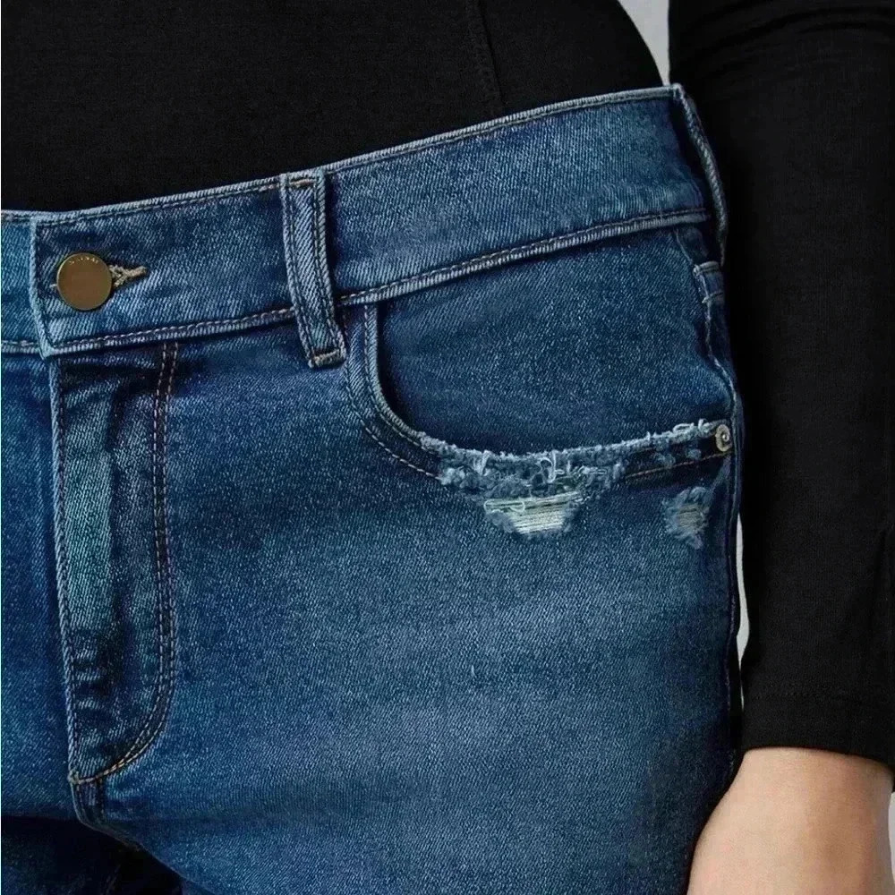 DL1961 Riley Boyfriend Straight Jeans Stretch Size 27 - Picture 2 of 9